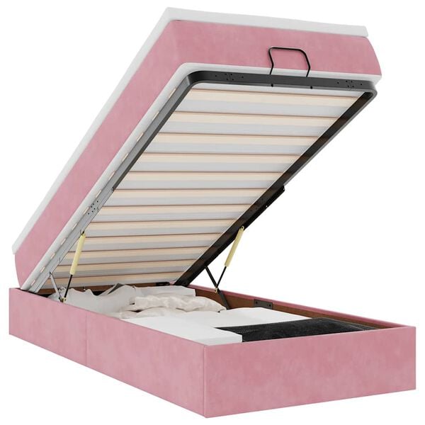 vidaXL Osmansk&yacute; r&aacute;m postele s matracom ružov&aacute; 80x200 cm zamat