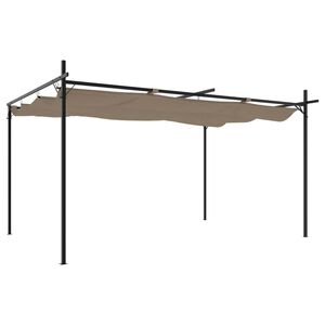vidaXL Pergola so zaťahovacou strechou sivohned&aacute; 395x292x230 cm