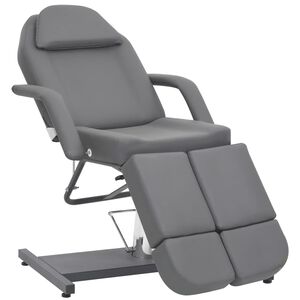 vidaXL Kozmetick&eacute; kreslo z umelej kože, siv&eacute; 180x62x78 cm