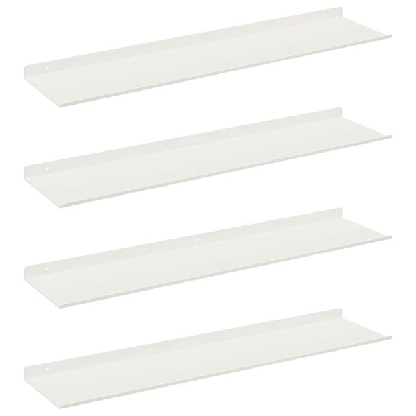 vidaXL Z&aacute;vesn&aacute; polica N&aacute;stenn&yacute; 4 pcs Biely 80 x 18 x 2,5 cm Oceľ