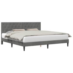 vidaXL R&aacute;m postele s čelnou doskou Tmavosiv&aacute; 180 x 200 cm Zamat