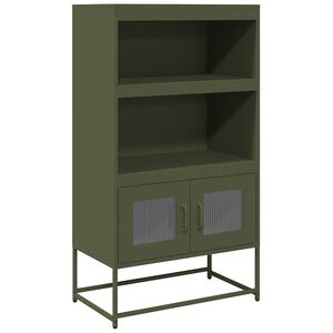vidaXL Highboard Olive Green 68x39x123 cm Oceľ