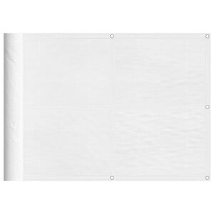 vidaXL Balk&oacute;nov&aacute; z&aacute;stena biela 75x1000 cm 100 % polyester oxford