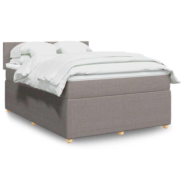 vidaXL Posteľn&yacute; r&aacute;m boxspring s matracom sivohned 160x200 cm l&aacute;tka