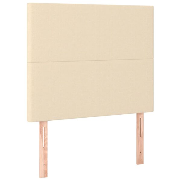 vidaXL Čelo postele kr&eacute;mov&eacute; 90x5x118/128 cm l&aacute;tkov&eacute;