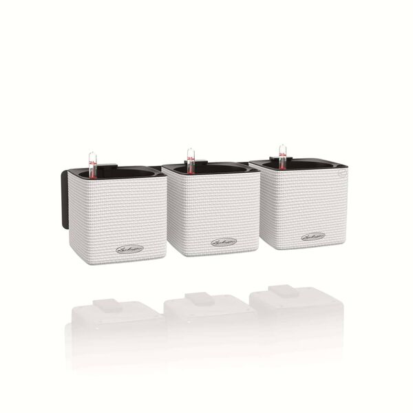 LECHUZA Kvetináče 3 ks súprava Green Wall Home Kit biele