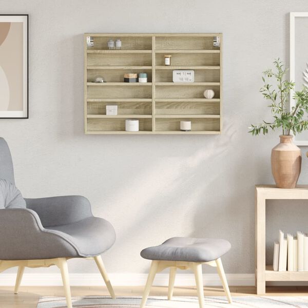 vidaXL Vitr&iacute;na dub sonoma 80x8,5x58 cm kompozitn&eacute; drevo