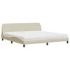 vidaXL Posteľ s matracom Dover kr&eacute;mov&aacute; 200x200 cm l&aacute;tka