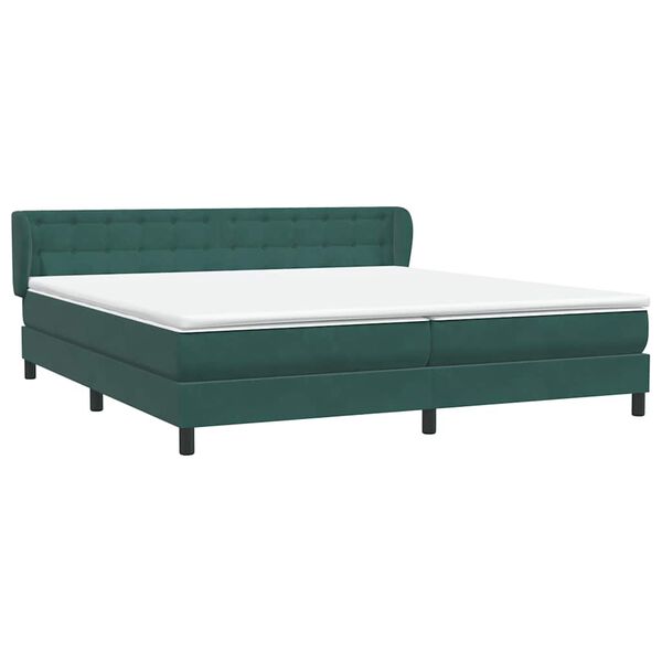 vidaXL Box Spring Posteľ s matracmi Tmavo zelen&aacute; 200x210 cm Zamat