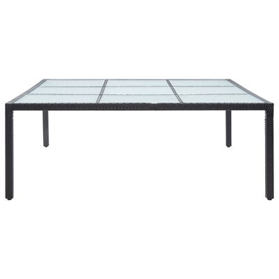 vidaXL Záhradný jedálenský stôl čierny 200x200x74 cm polyratanový