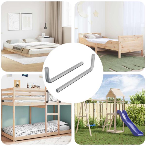 vidaXL &Scaron;esťhrann&yacute; kľ&uacute;č 2 pcs Strieborn&aacute; 32 x 86 mm Oceľ