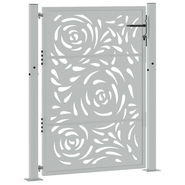 vidaXL Z&aacute;hradn&aacute; br&aacute;na 100x125 cm odoln&aacute; oceľ s plameňov&yacute;m dizajnom