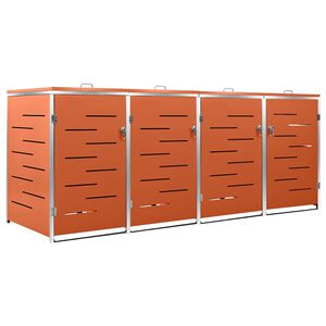 vidaXL Ohrada na 4 odpadkov&eacute; ko&scaron;e 276,5x77,5x115 cm nerezov&aacute; oceľ