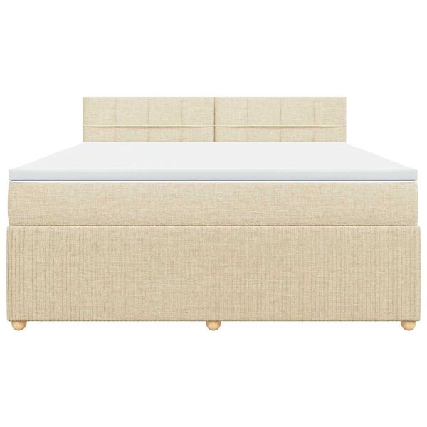 vidaXL Posteľn&yacute; r&aacute;m boxspring s matracom kr&eacute;mov&yacute; 180x200 cm l&aacute;tka