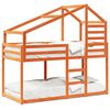 vidaXL Poschodov&aacute; posteľ so strechou voskovohned&aacute; 75x190 cm borovica