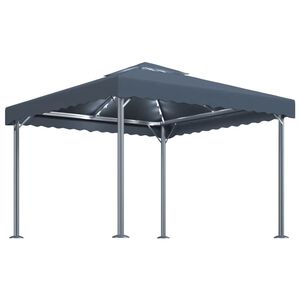 vidaXL Alt&aacute;nok s LED reťazou 300x300 cm, antracitov&yacute;, hlin&iacute;k
