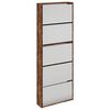 vidaXL Botn&iacute;k so zrkadlom 5-poschodov&yacute; dymov&yacute; dub 63x17x169,5 cm