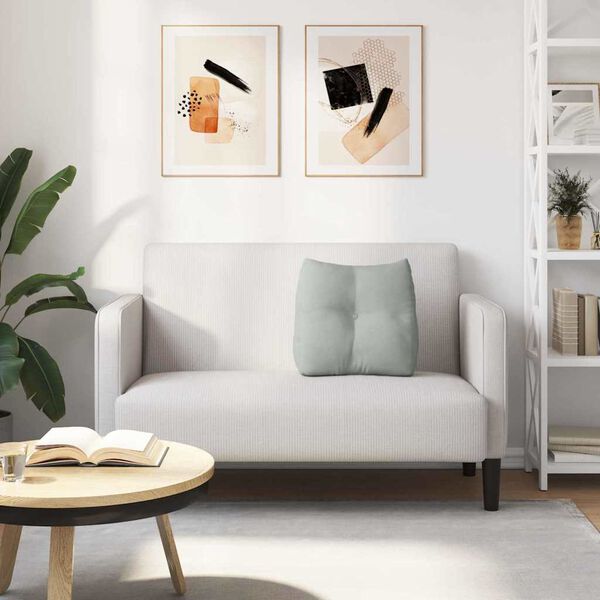 vidaXL Podu&scaron;ka na chrb&aacute;t Svetlosiv&aacute; 45 x 24 x 50 cm Zamat