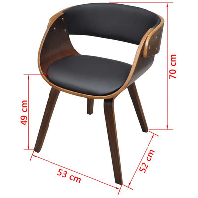 vidaXL Jedálenské stoličky 2 ks, hnedé, ohýbané drevo a umelá koža