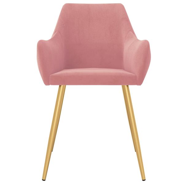 vidaXL Jed&aacute;lensk&eacute; stoličky 2 ks ružov&eacute; zamatov&eacute;