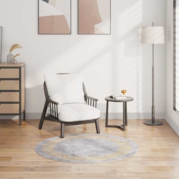 vidaXL Prateľn&yacute; koberec &phi;120 cm siv&yacute;