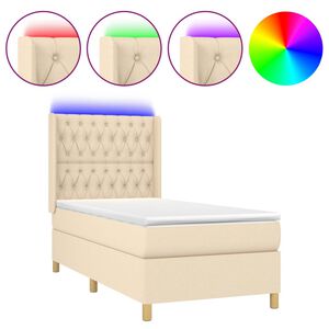 vidaXL Posteľ boxsping s matracom a LED kr&eacute;mov&aacute; 100x200 cm l&aacute;tka