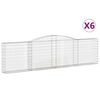 vidaXL Obl&uacute;kov&eacute; gabi&oacute;nov&eacute; ko&scaron;e 6ks 400x30x100/120cm pozinkovan&eacute; železo