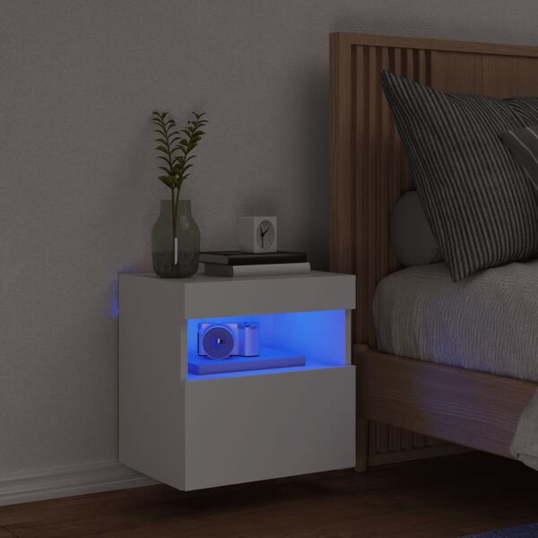 vidaXL TV nástenná skrinka s LED svetlami biela 40x30x40 cm