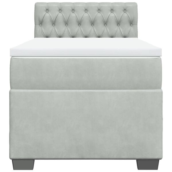 vidaXL Posteľn&yacute; r&aacute;m boxsping s matracom bledosiv&yacute; 80x200 cm zamat