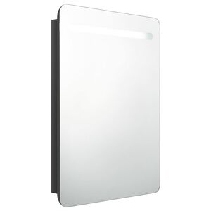 vidaXL LED k&uacute;peľňov&aacute; zrkadlov&aacute; skrinka žiariv&aacute; čierna 60x11x80 cm