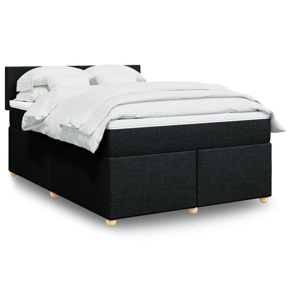 vidaXL Boxspring posteľ s matracom čierny 140x190 cm l&aacute;tka