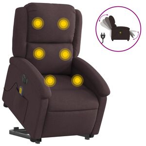 vidaXL Zdv&iacute;hacie skl&aacute;pacie elektrick&eacute; mas&aacute;žne kreslo tmavohned&eacute; l&aacute;tka