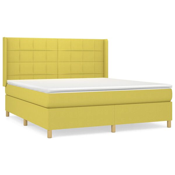 vidaXL Boxspring posteľ s matracom zelen&aacute; 180x200 cm l&aacute;tka