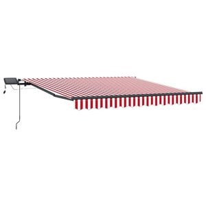 vidaXL Zatemniteľn&aacute; mark&iacute;za Červen&aacute; a biela 300 x 250 cm l&aacute;tka