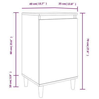 vidaXL Nočný stolík sivý sonoma 40x35x70 cm spracované drevo