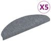 vidaXL Schodov&eacute; rohože, samolepiace, 5 ks, 65x21x4 cm, svetlosiv&eacute;, polkruhov&eacute;, veľk&eacute;