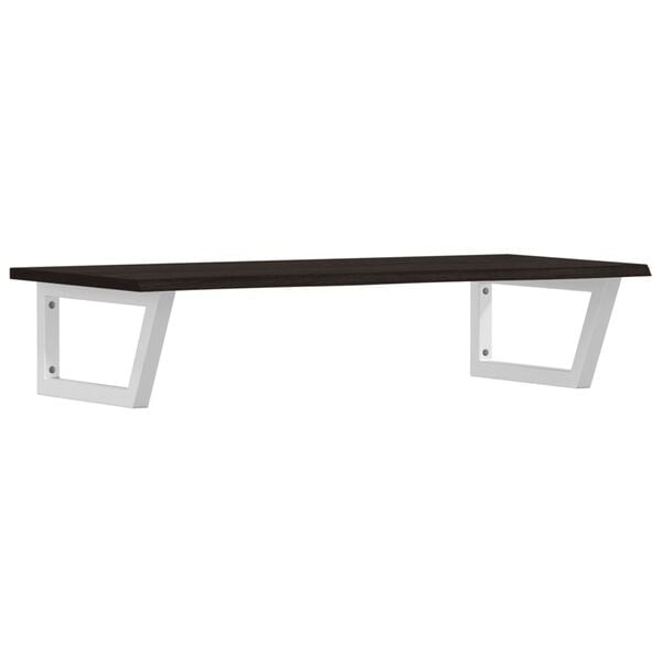 vidaXL Polica pod um&yacute;vadlo, n&aacute;stenn&aacute;, oceľ a dubov&yacute; mas&iacute;v