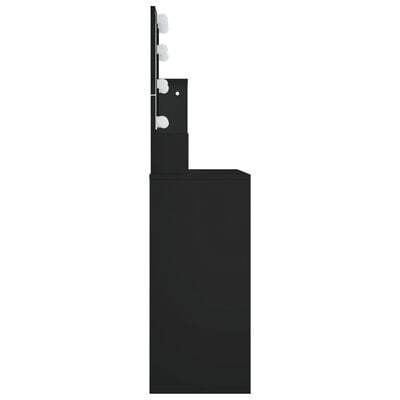 vidaXL Toaletný stolík s LED čierny 86,5x35x136 cm