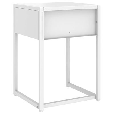 vidaXL Nočný stolík biely 38x35x54 cm oceľ