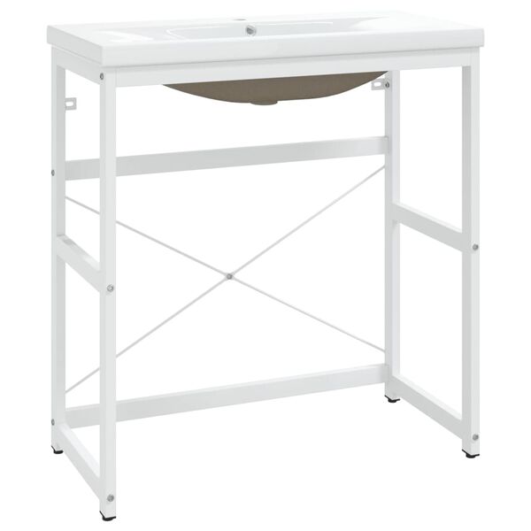 vidaXL R&aacute;m um&yacute;vadla do k&uacute;peľne so zabudovan&yacute;m um&yacute;vadlom biely železo