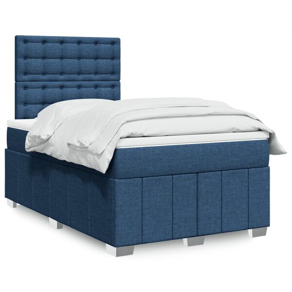 vidaXL Boxspring posteľ s matracom modrá 120x190 cm látka