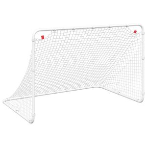 vidaXL Futbalov&aacute; br&aacute;nka biela 122x81x81 cm oceľov&aacute;