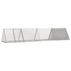 vidaXL Klietka pre kr&aacute;liky siv&aacute; 403,5x80,5x71 cm pozinkovan&aacute; oceľ