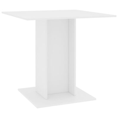 vidaXL Jedálenský stôl, biely 80x80x75 cm, kompozitné drevo