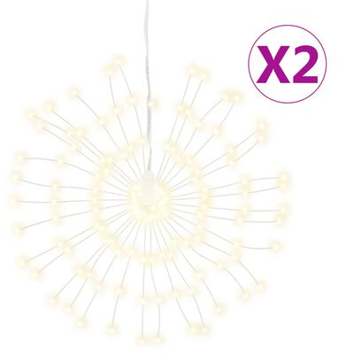 vidaXL Vianočné svietiace hviezdy 140 LED 2 ks teplé biele 17 cm