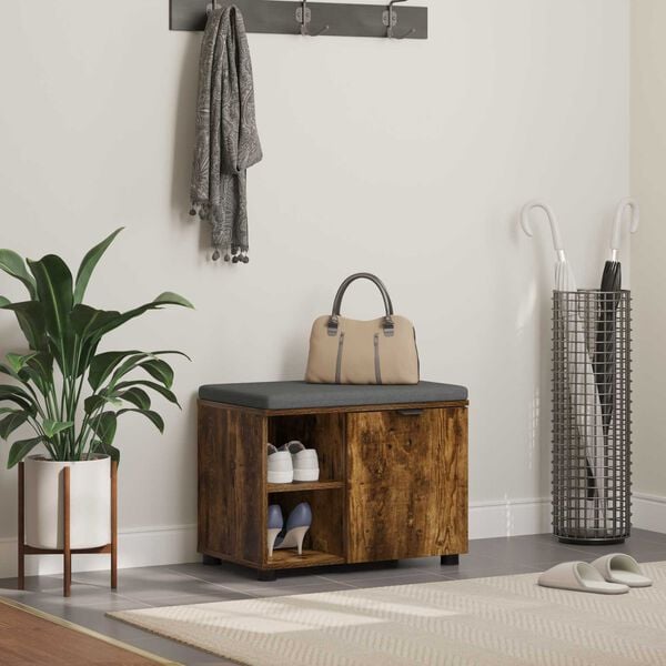 vidaXL Predsieňov&aacute; lavica s vank&uacute;&scaron;om &Uacute;den&yacute; Dub 60 x 38 x 46 cm