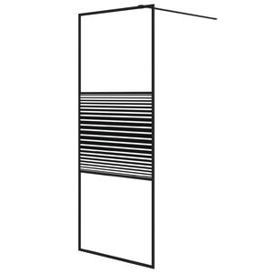 vidaXL Sprchov&aacute; z&aacute;stena čierna 80x195 cm priehľadn&eacute; ESG sklo