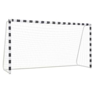 vidaXL Futbalov&aacute; br&aacute;nka 300x160x90 cm kovov&aacute; čierna a biela