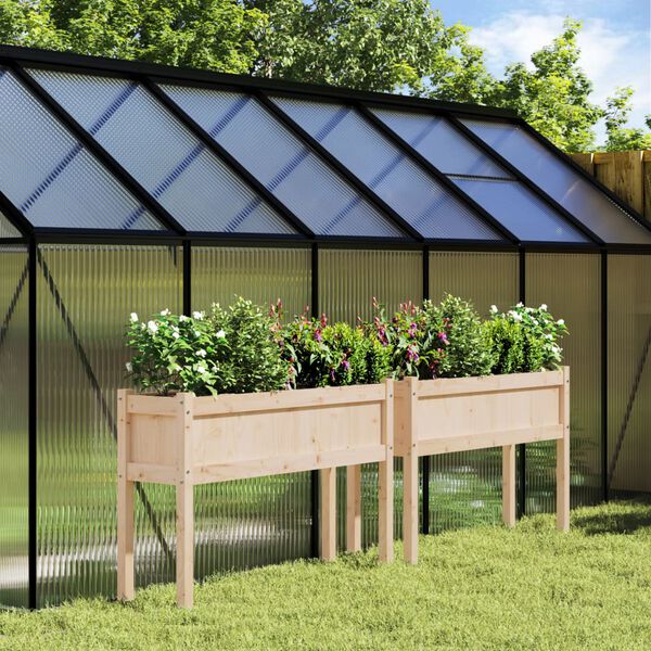 vidaXL Záhradné kvetináče s nohami 2 ks masívna borovica