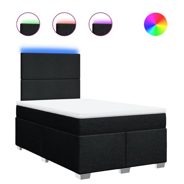 vidaXL Boxspring posteľ s matracom čierny 120x200 cm l&aacute;tka